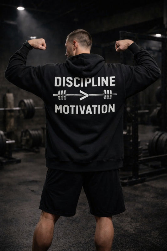 DISCIPLINE MOTIVATION PREMIUIM HOODIE (BACKPRINT)